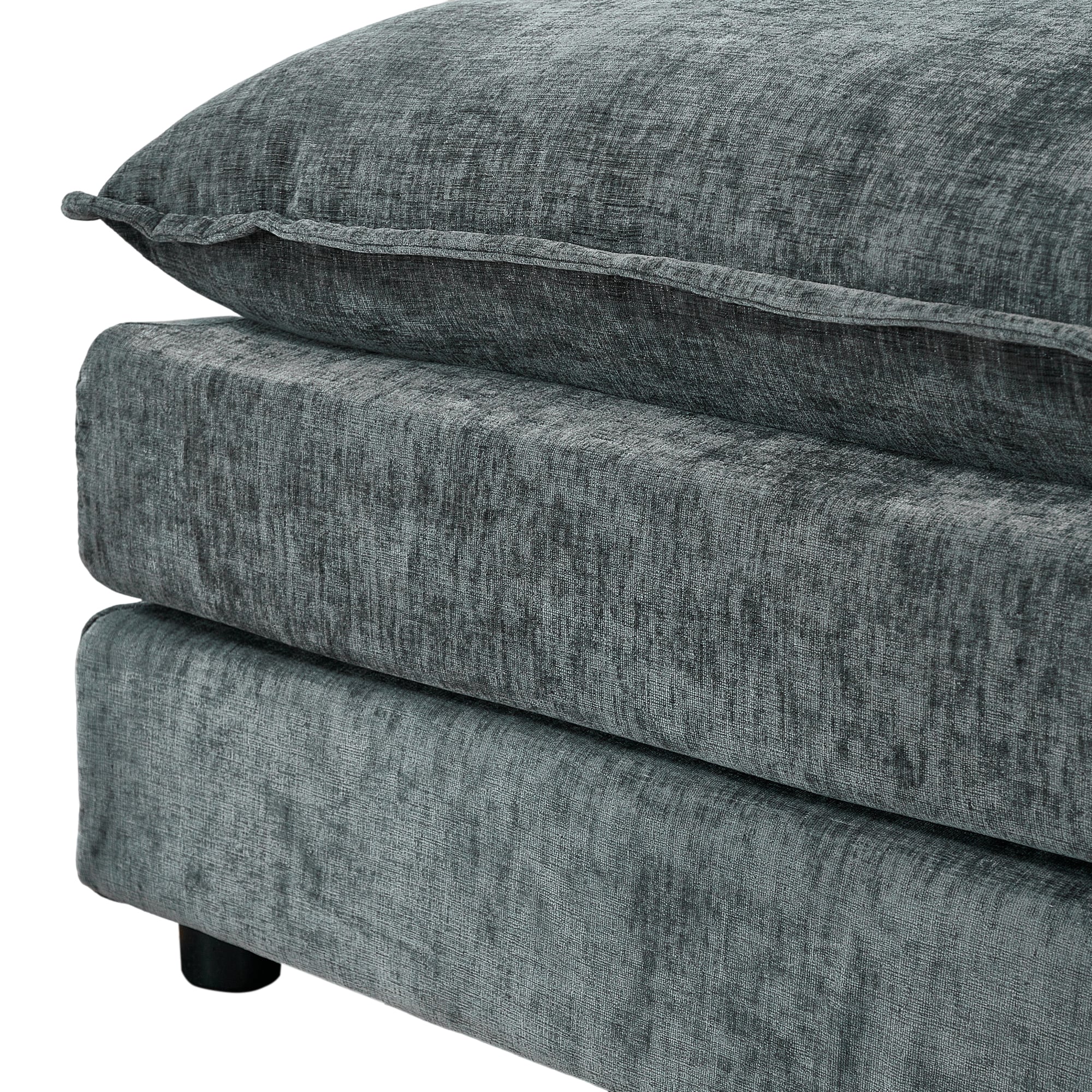 Four-seater grey sofa plus a footrest Four-seater grey sofa plus a footrest